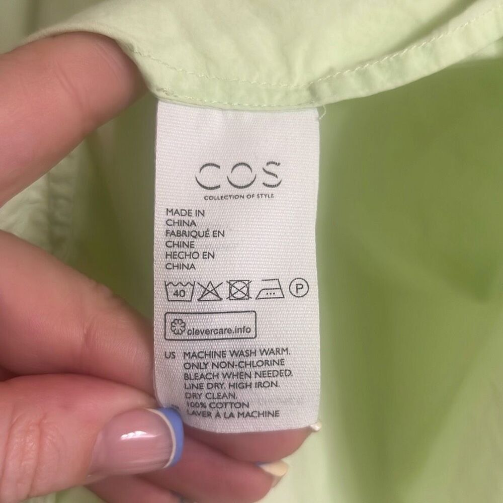 ✨COS Oversized Cotton Lime Green Sz Small Tunic✨ - Picture 10 of 11